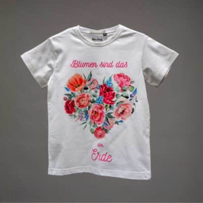T-Shirt Terre Suisse Blumenherz vorne
